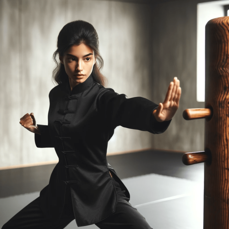 traditional wooden Wing Chun dummy