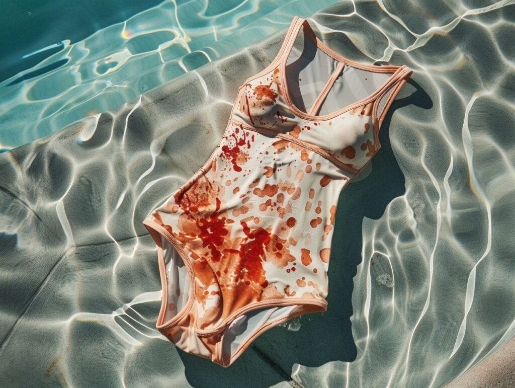 how to get blood out of a swim suit